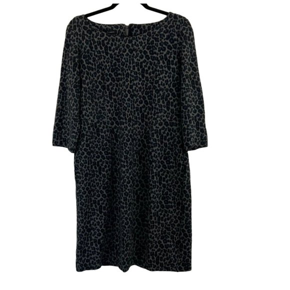 Talbots Womens Gray Leopard Print Dress Size 8 - Picture 1 of 11